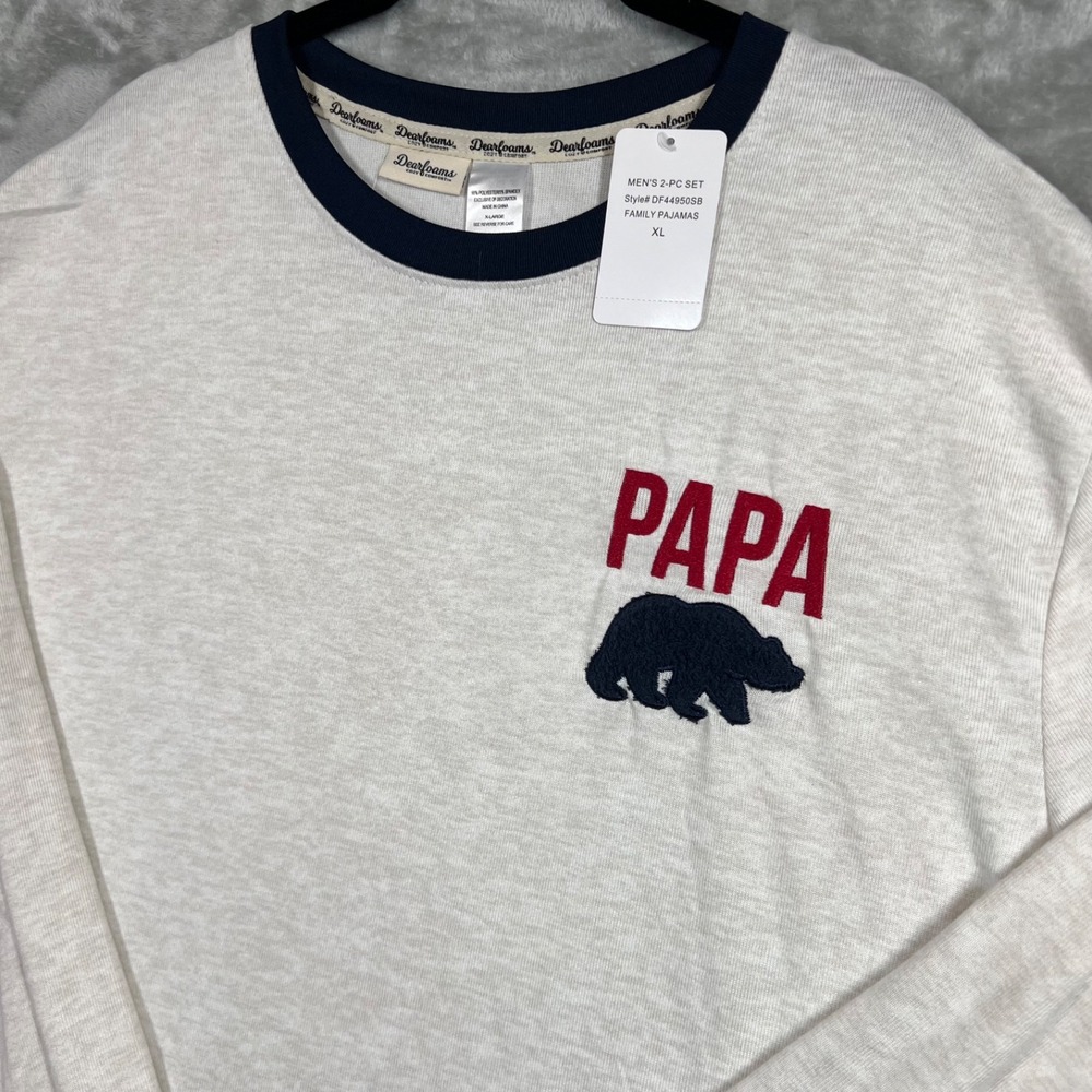 Dearfoams Men's Papa Bear Pajama Shirt Size XL NEW Christmas Family‎ Photo NEW